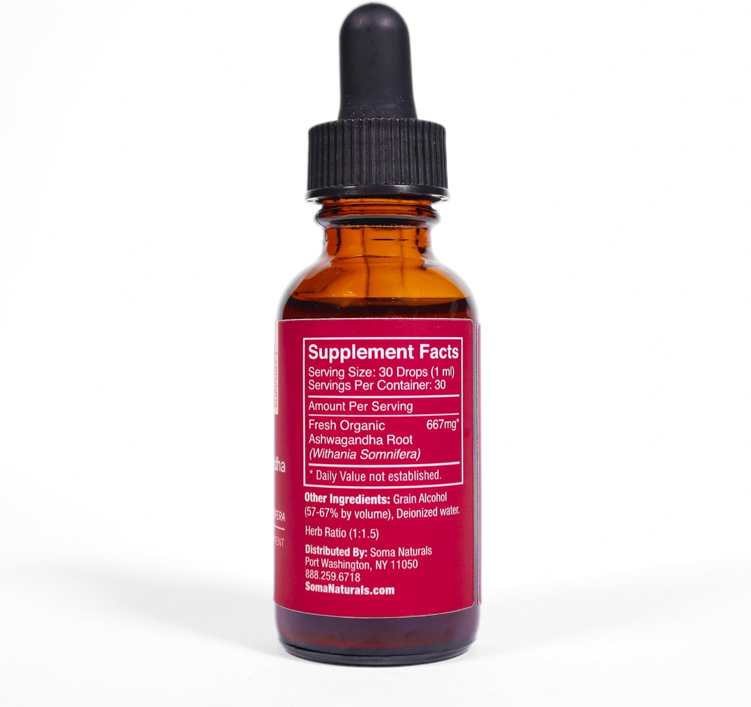 Extra Strength Ashwagandha Root Extract Drops for Calm, Focus, Mood & Energy Support - Non-GMO, Gluten-Free - 1fl oz