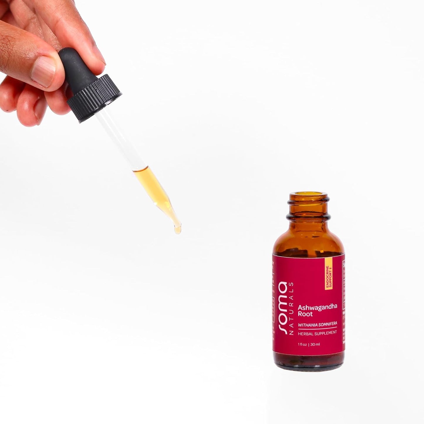 Extra Strength Ashwagandha Root Extract Drops for Calm, Focus, Mood & Energy Support - Non-GMO, Gluten-Free - 1fl oz