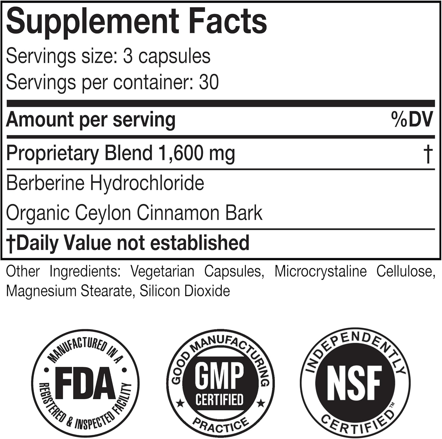 Extra Strength Berberine Supplement 1500mg with Ceylon Cinnamon - Made in USA - 90 Capsules - BoostGo Australia