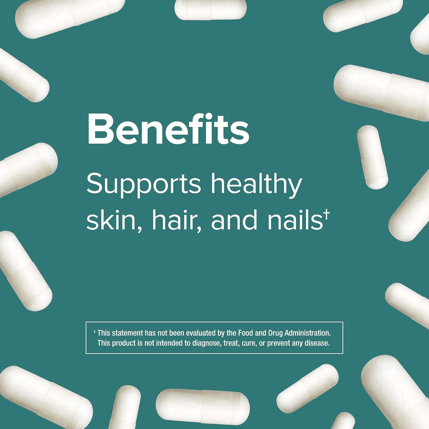 Extra Strength Biotin 10,000 mcg Capsules - 120 Count - Vegan Hair, Skin, and Nails Vitamin Supplement