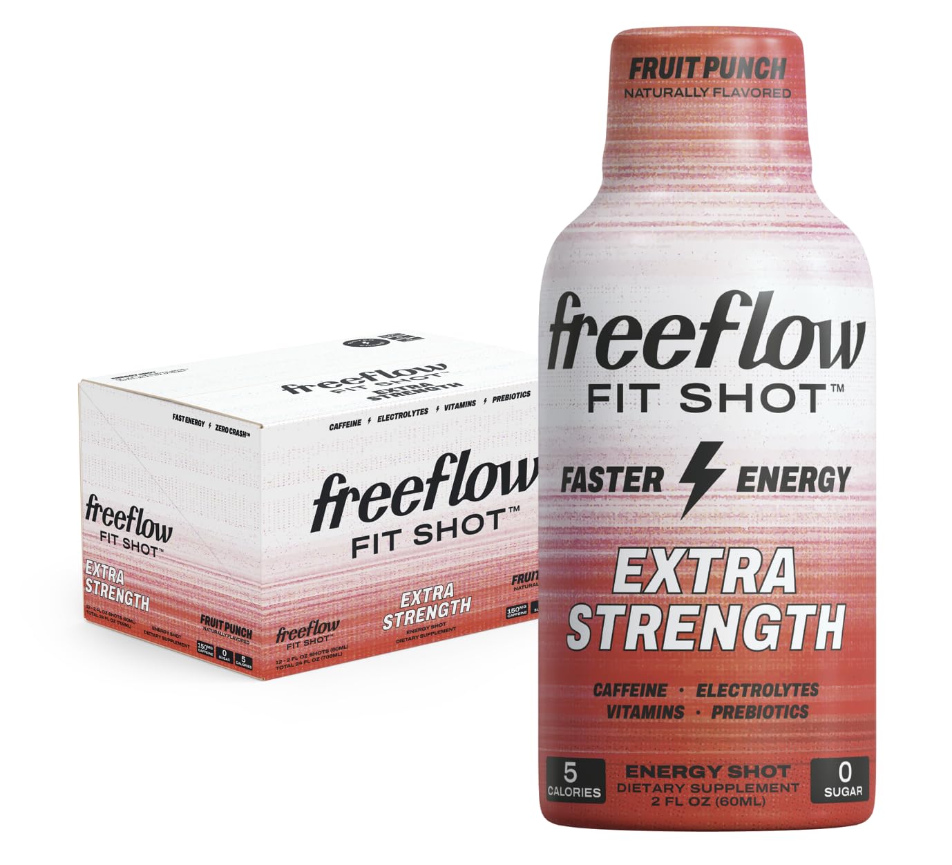 Extra Strength Fruit Punch Energy Shot - 150mg Caffeine, Zero Calorie & Sugar (12 Pack) - BoostGo Australia