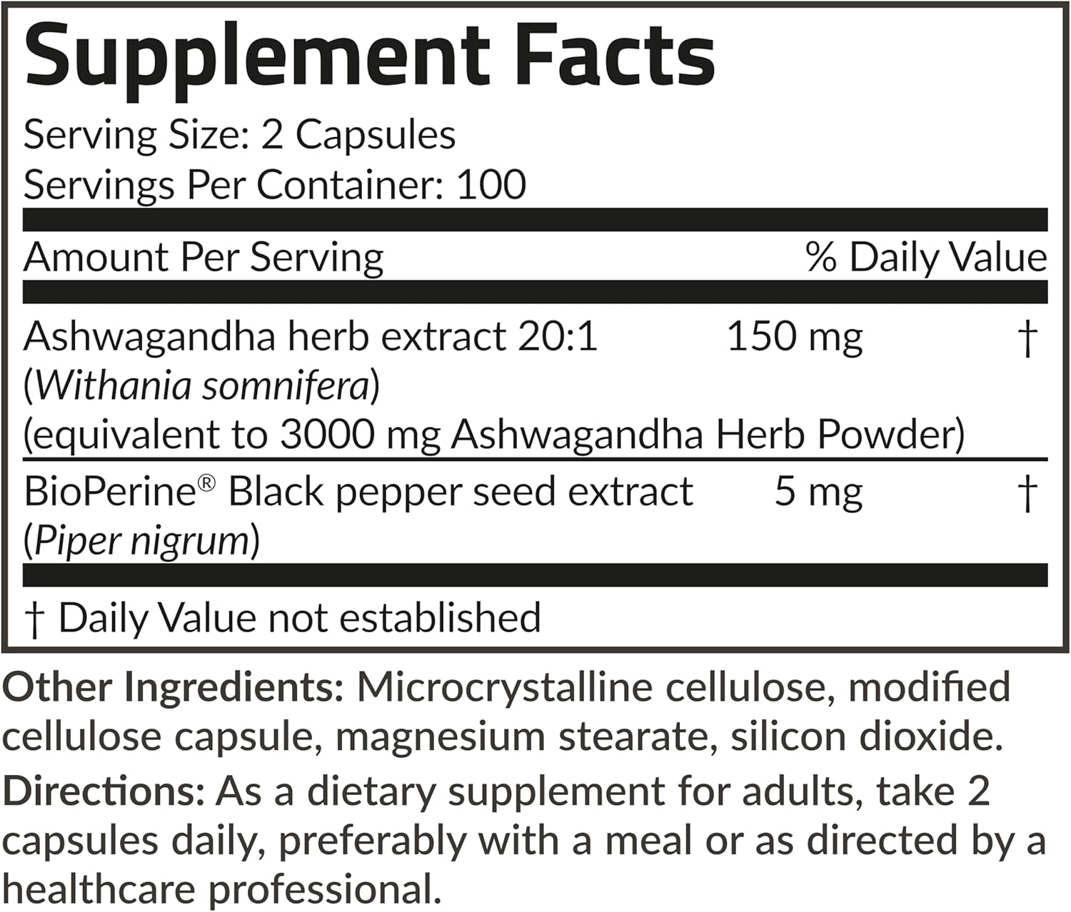 Extra Strength Futurebiotics Ashwagandha Capsules with BioPerine - 200 Vegetarian Capsules for Stress & Mood Support