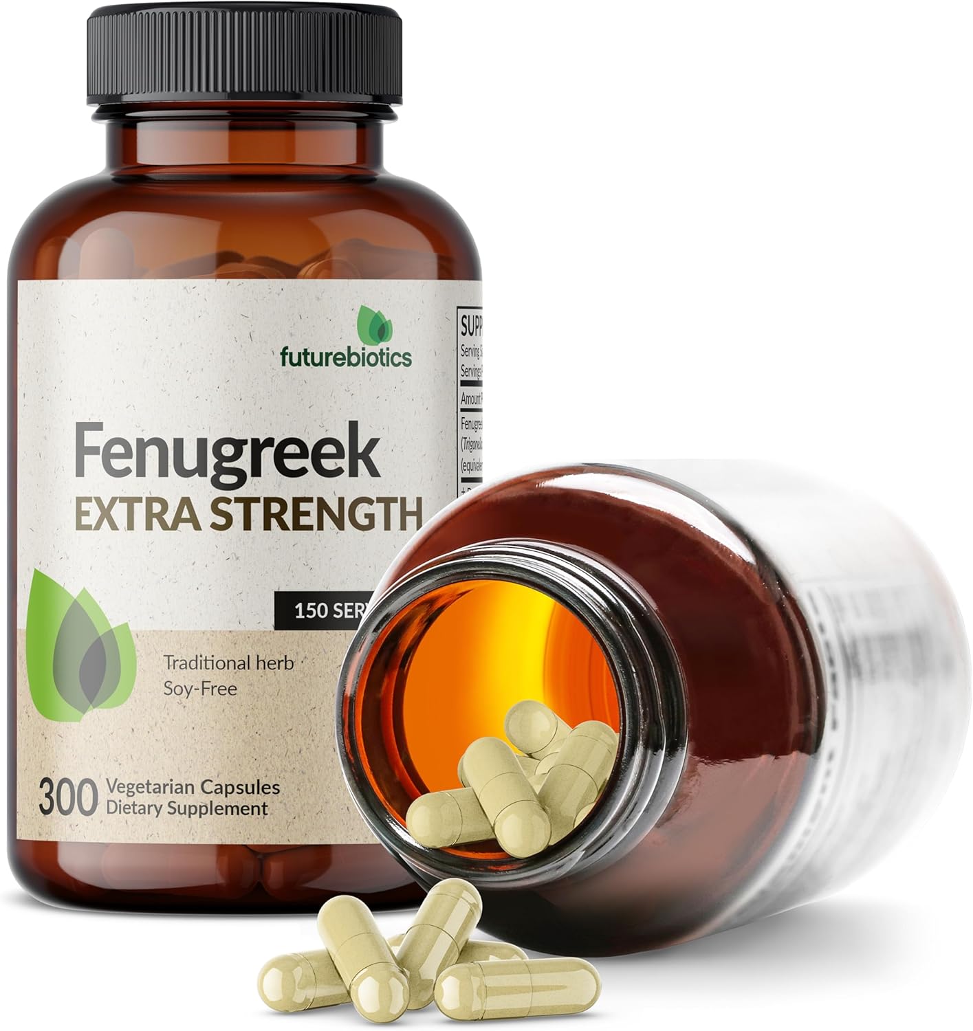 Extra Strength Futurebiotics Fenugreek 2400 MG for Overall Health & Well-Being - Non-GMO, 300 Capsules