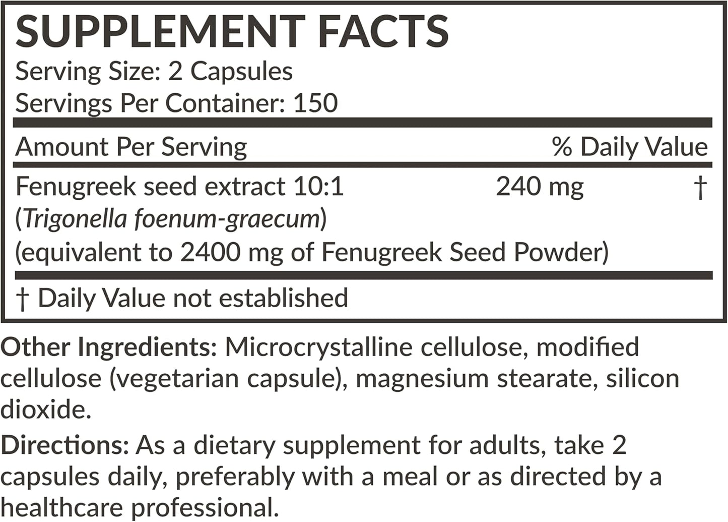 Extra Strength Futurebiotics Fenugreek 2400 MG for Overall Health & Well-Being - Non-GMO, 300 Capsules