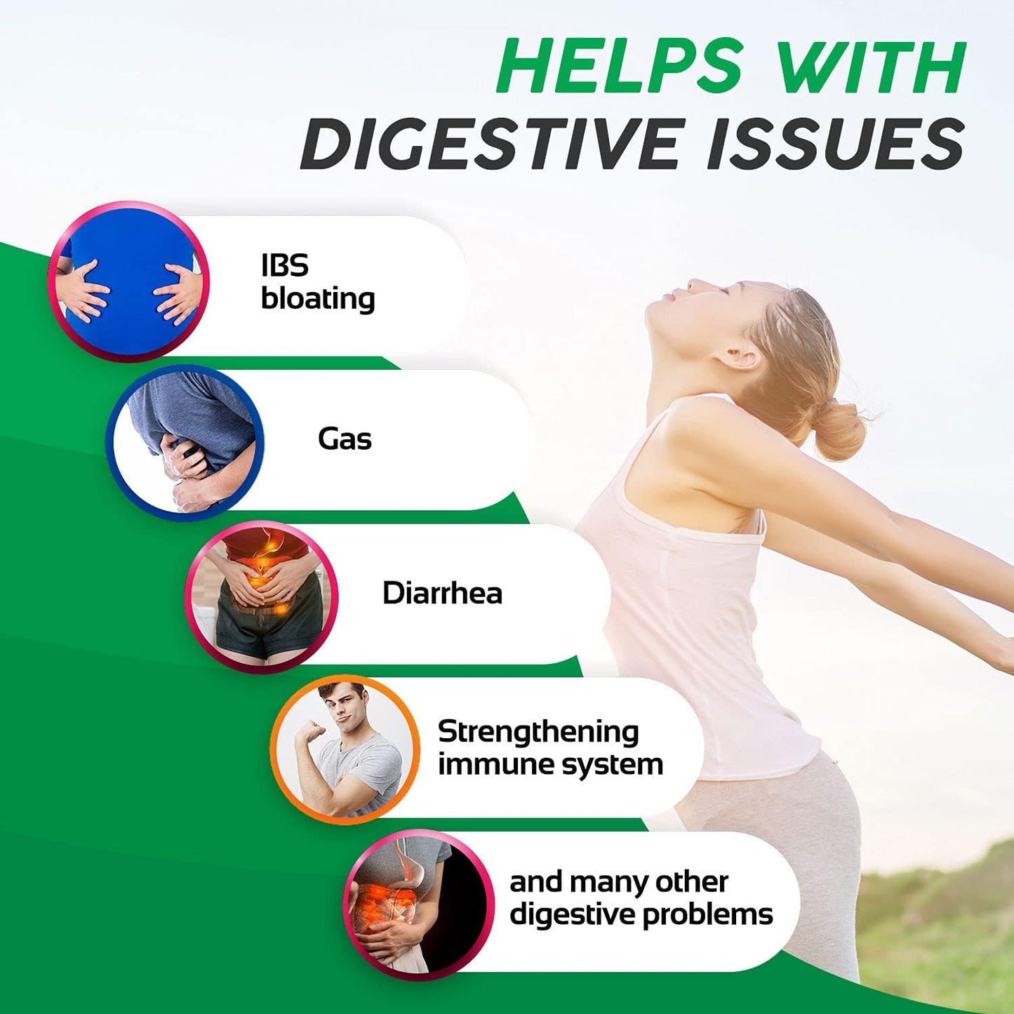 Extra Strength GeriCare Probiotic with 20 Billion CFU of Lactobacillus Rhamnosus R-11 for Digestive Support - 30 Capsules