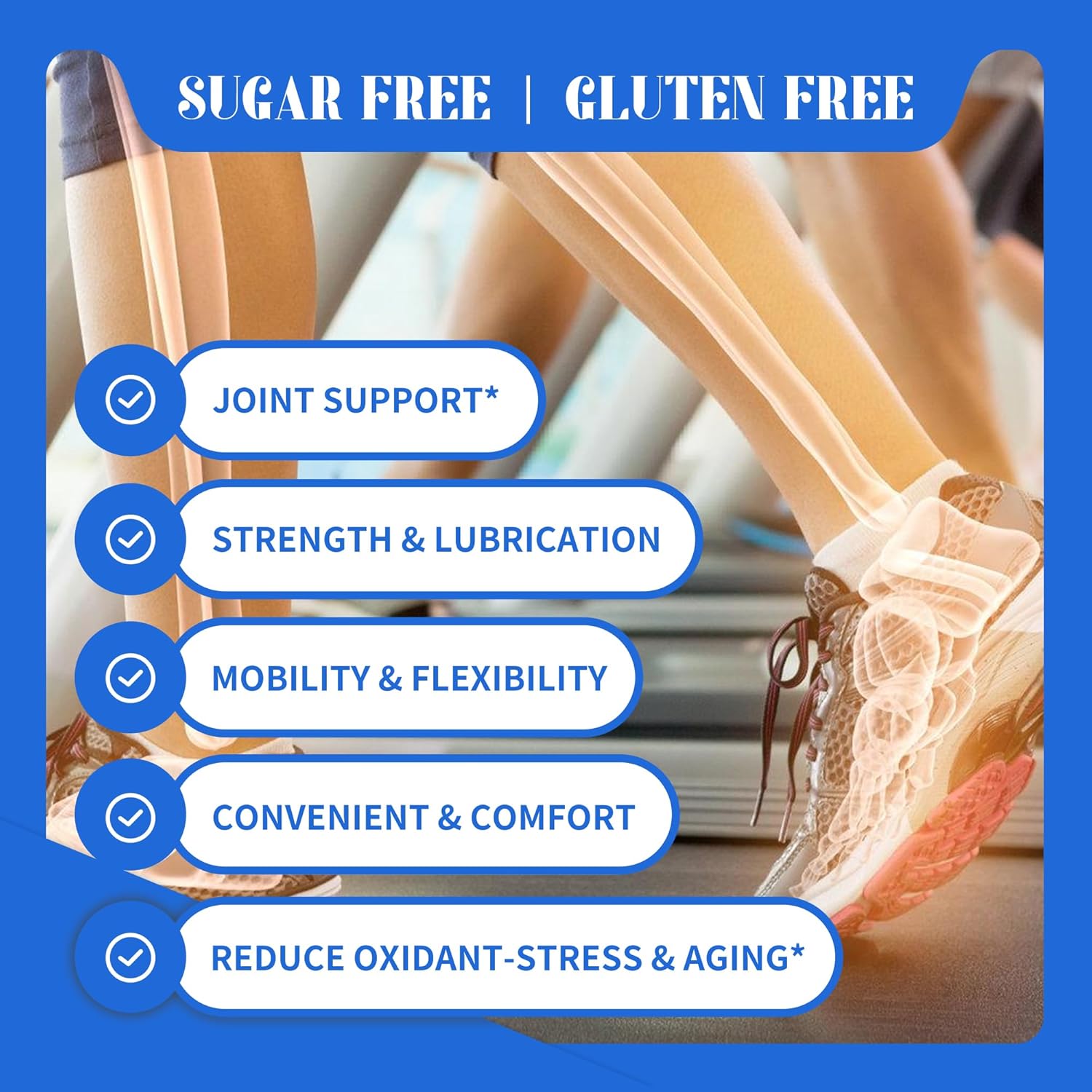 Extra Strength Glucosamine Chondroitin Gummies with MSM, Elderberry - Joint & Immune Support for Adults - 60 Blueberry Gummies