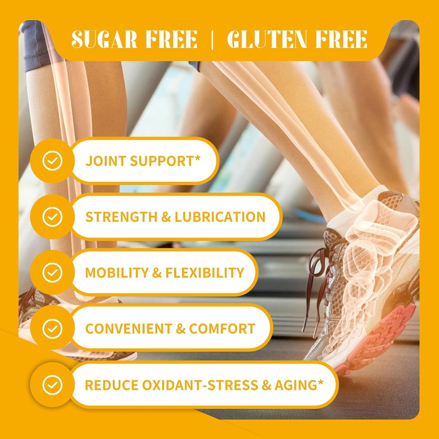 Extra Strength Glucosamine Chondroitin Gummies with MSM, Elderberry - Joint & Immune Support for Adults - 120 Orange Gummies