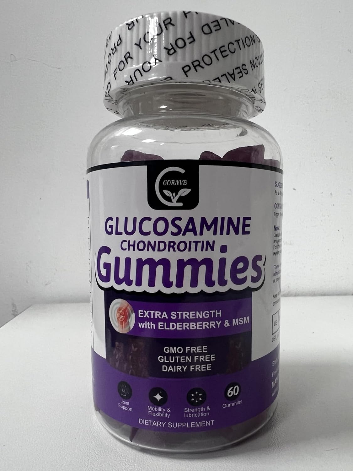 Extra Strength Glucosamine Chondroitin Gummies with MSM, Elderberry & Calcium - Joint & Immune Support for Adults
