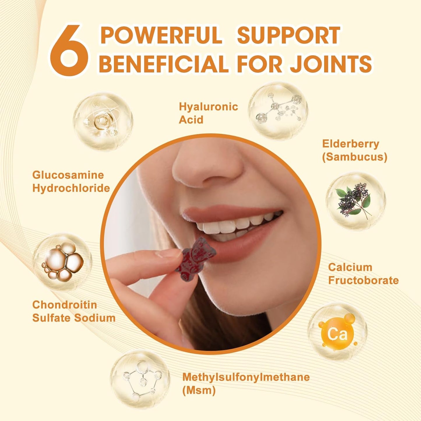 Extra Strength Glucosamine Chondroitin MSM Gummies with Elderberry Complex - Joint Support & Immune Boost Supplement for Adults