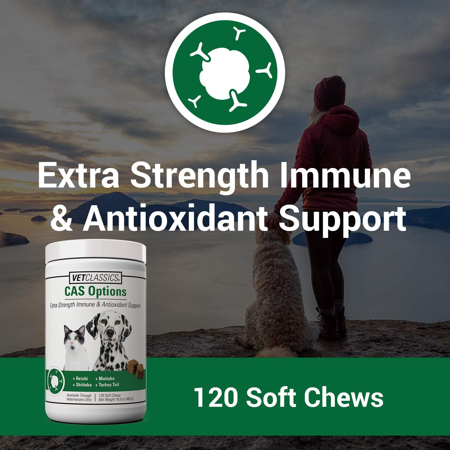 Extra Strength Immune Support Supplement for Dogs and Cats - Antioxidant Care for Pets - 120 Soft Chews