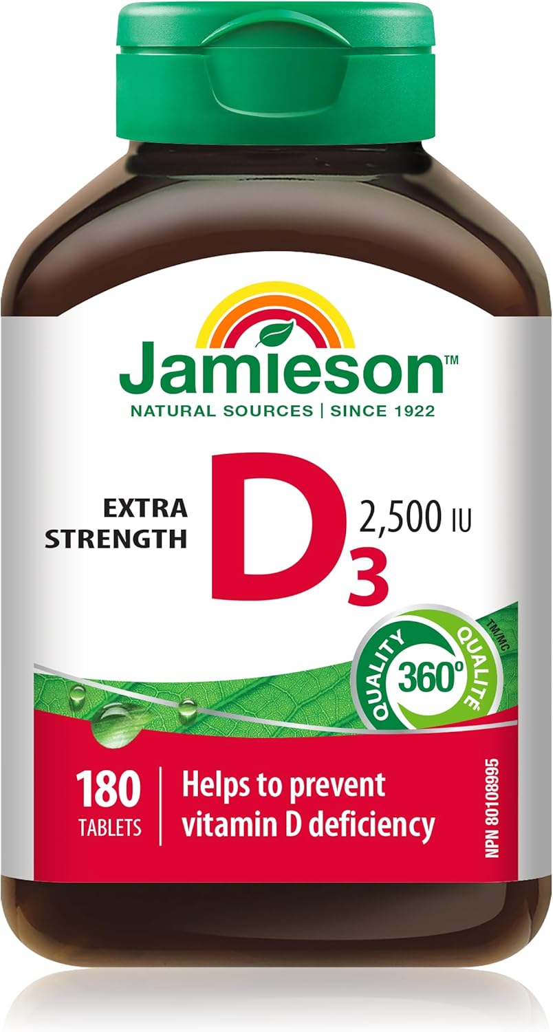 Extra Strength Jamieson Vitamin D3 2,500 IU - 180 Tablets