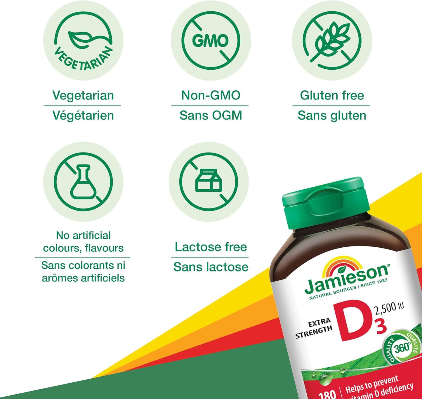 Extra Strength Jamieson Vitamin D3 2,500 IU - 180 Tablets