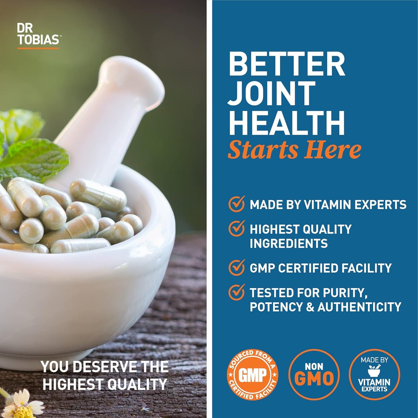 Extra Strength Joint Support Supplement with Glucosamine Chondroitin MSM for Men & Women - 240 Capsules