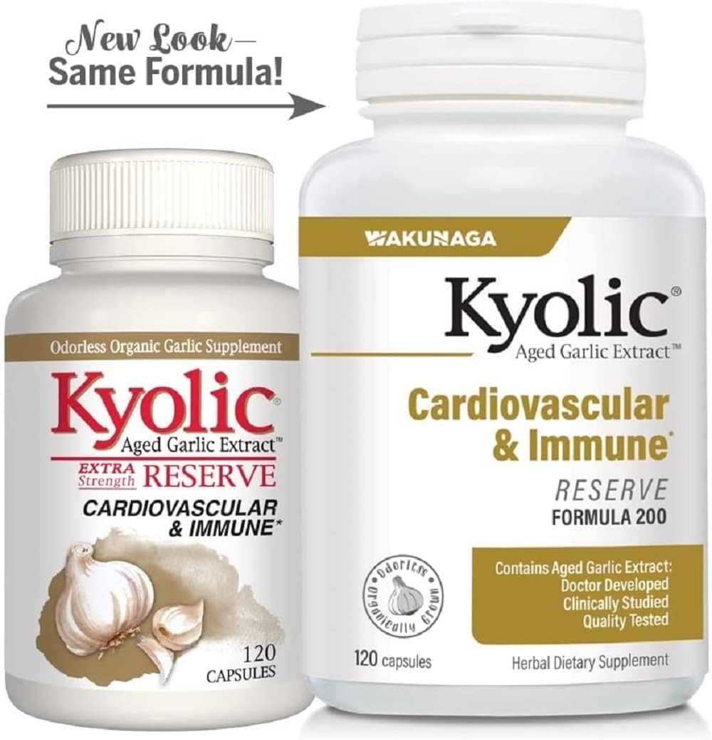 Extra Strength Kyolic Aged Garlic Extract Capsules for Heart Health