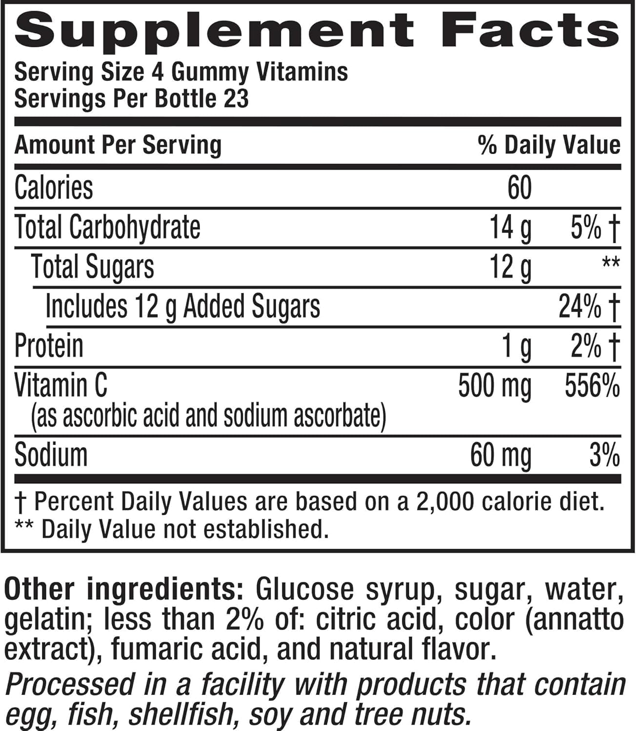 Extra Strength Power C Gummy Vitamins for Immune Support - 92 Count - Vitafusion Compatible - Tropical Citrus Flavor