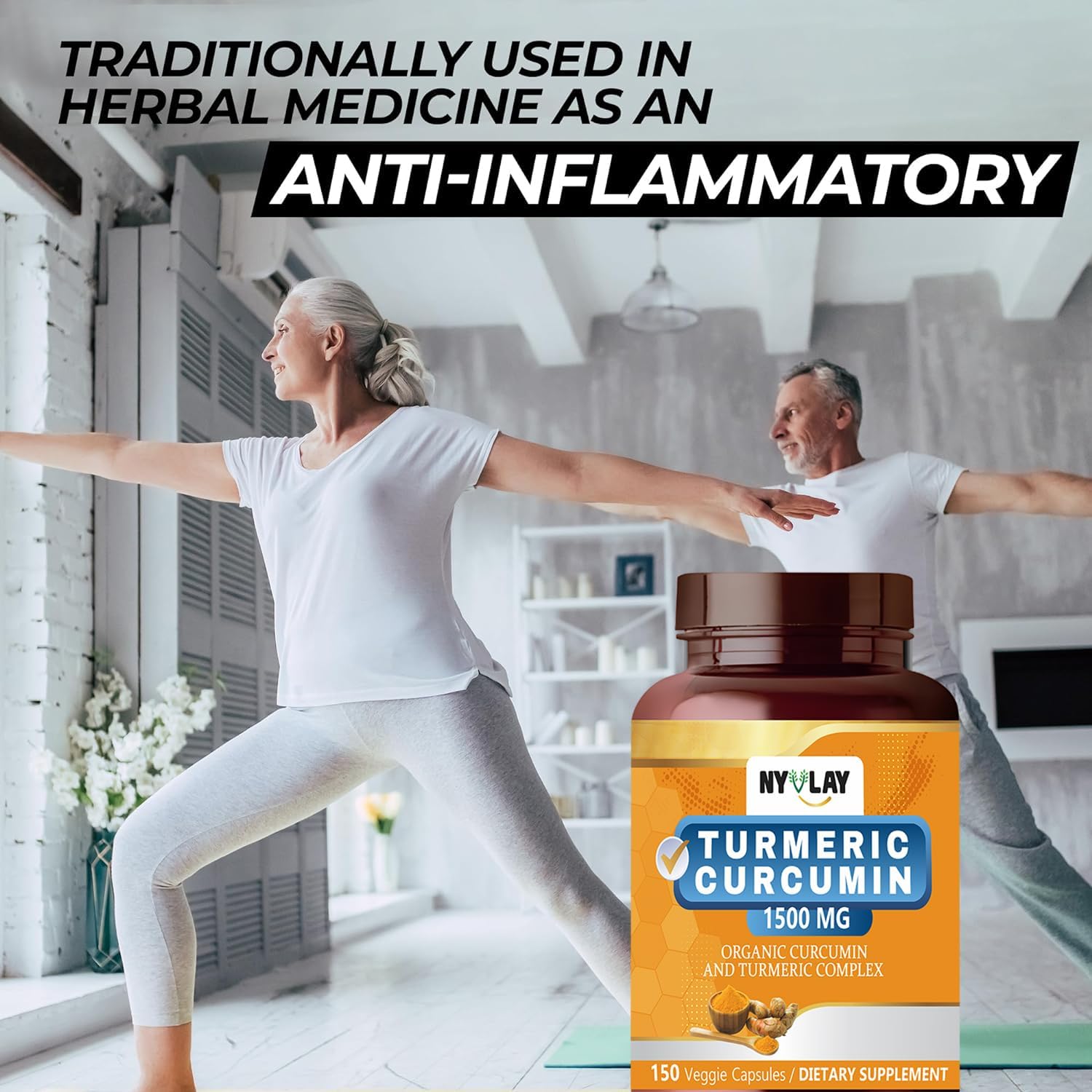 Extra Strength Turmeric Curcumin 1500 MG Capsules for Energy & Immune Support
