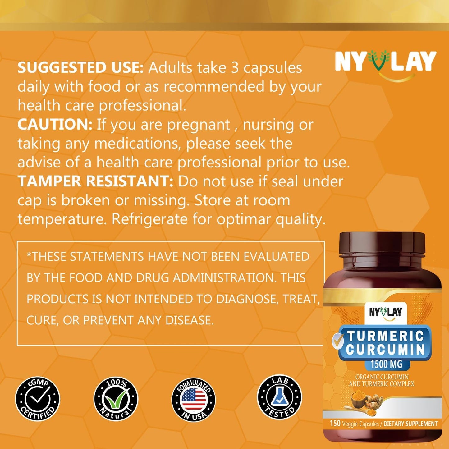 Extra Strength Turmeric Curcumin 1500 MG Capsules for Energy & Immune Support