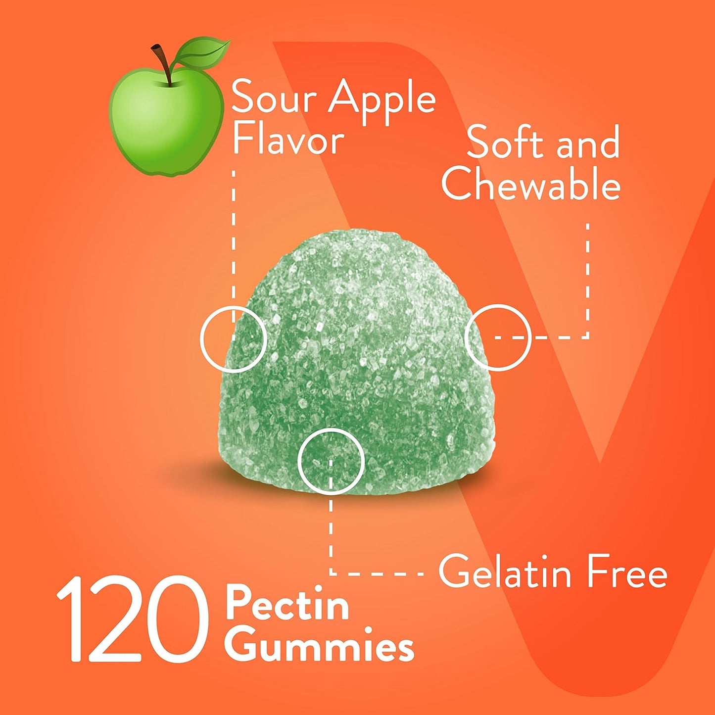 Extra Strength Vegan Vitamin C Gummies for Adults & Teens - Immune Support Booster - 700mg - Sour Apple Flavored - 120 Count