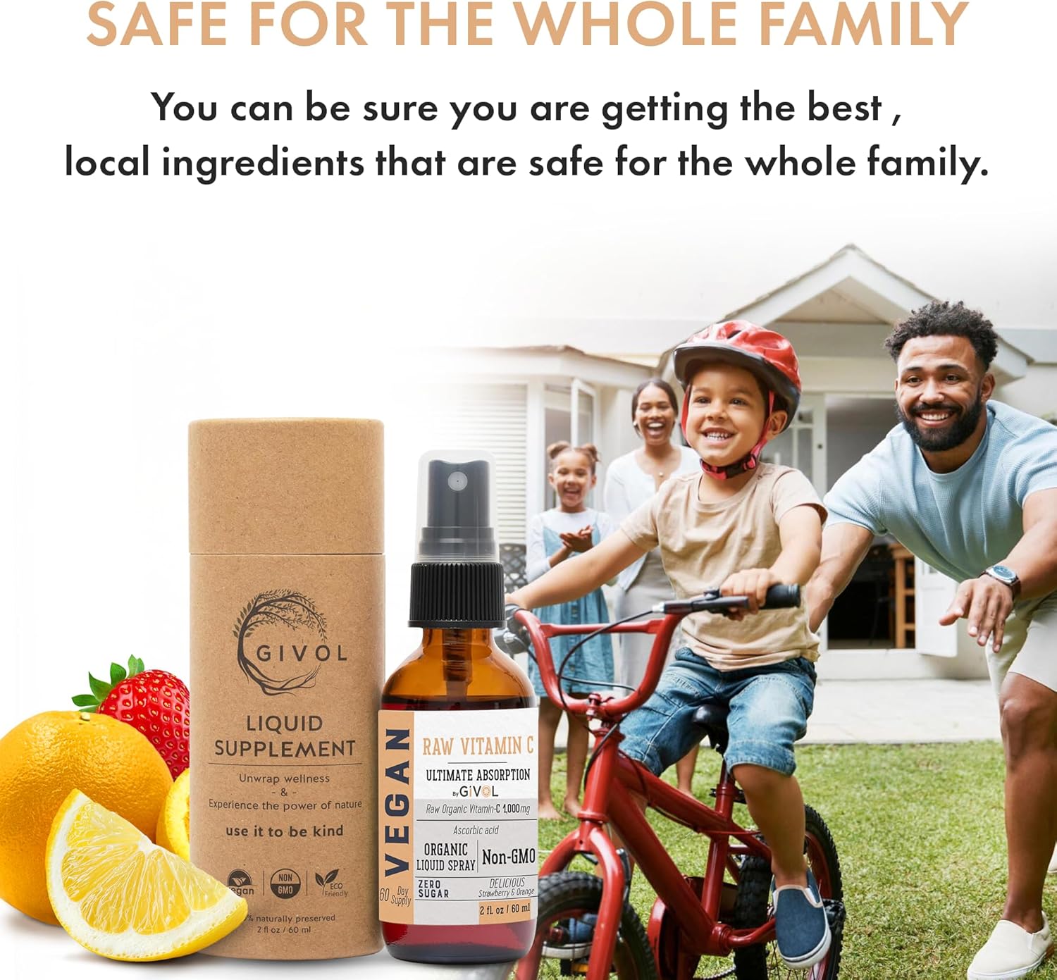 Extra Strength Vitamin C Spray with Lemon, Orange, Strawberry Extracts - 2oz (60ml) - 60 Day Supply