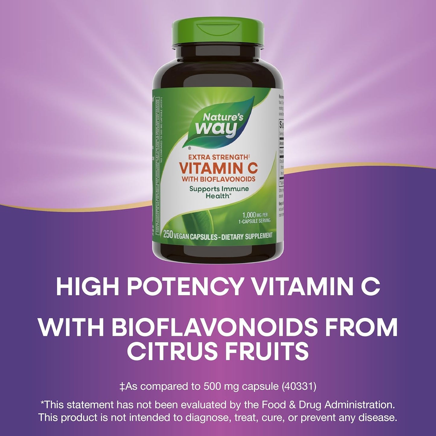 Extra Strength Vitamin C with Bioflavonoids - 1,000 mg per Serving - Immune Health Support - Citrus Bioflavonoids - 250 Capsules