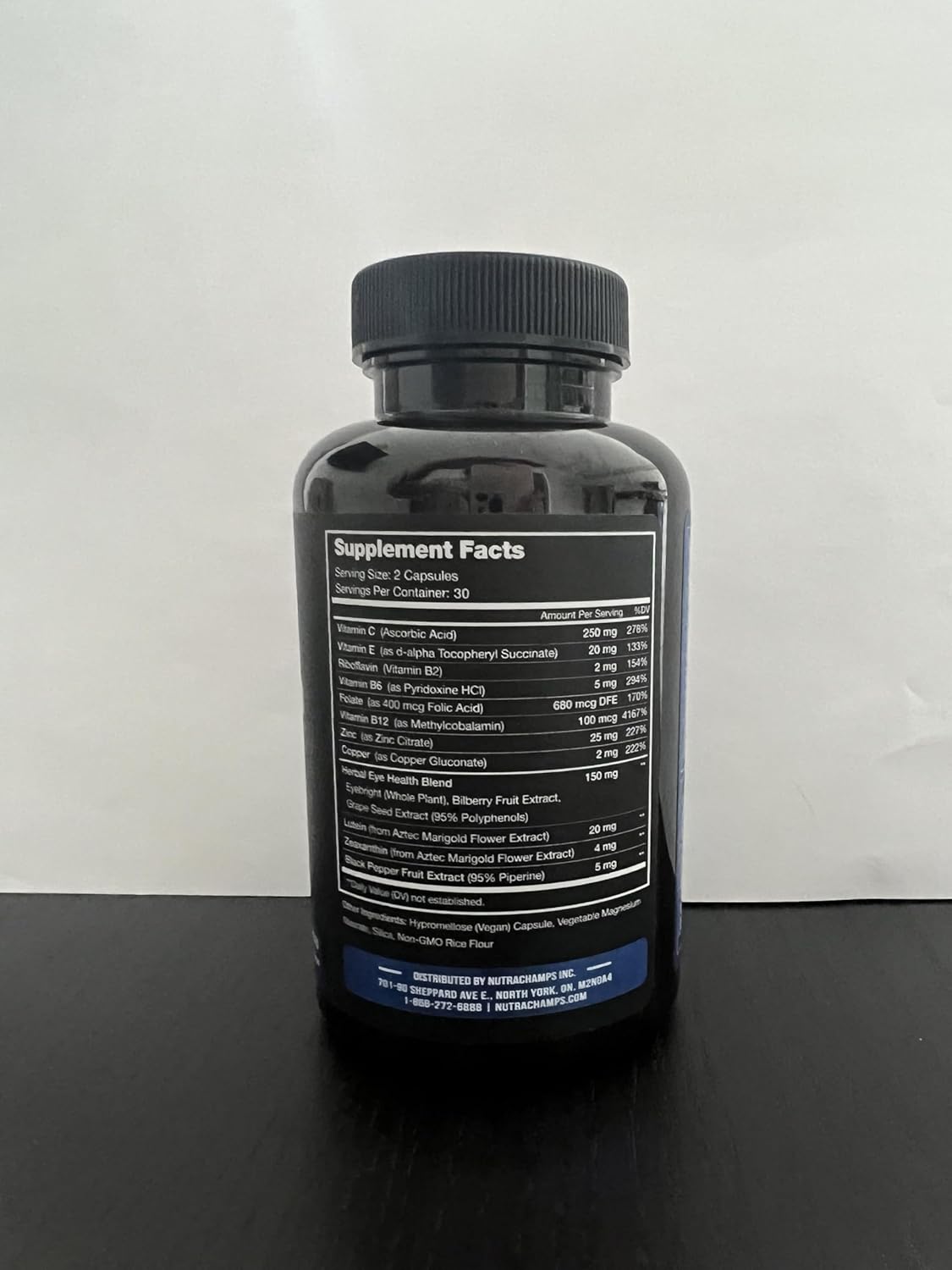 Eye Health Supplement with Lutein, Zeaxanthin, and Bilberry Extract for Optimal Eye Support - 60 Capsules