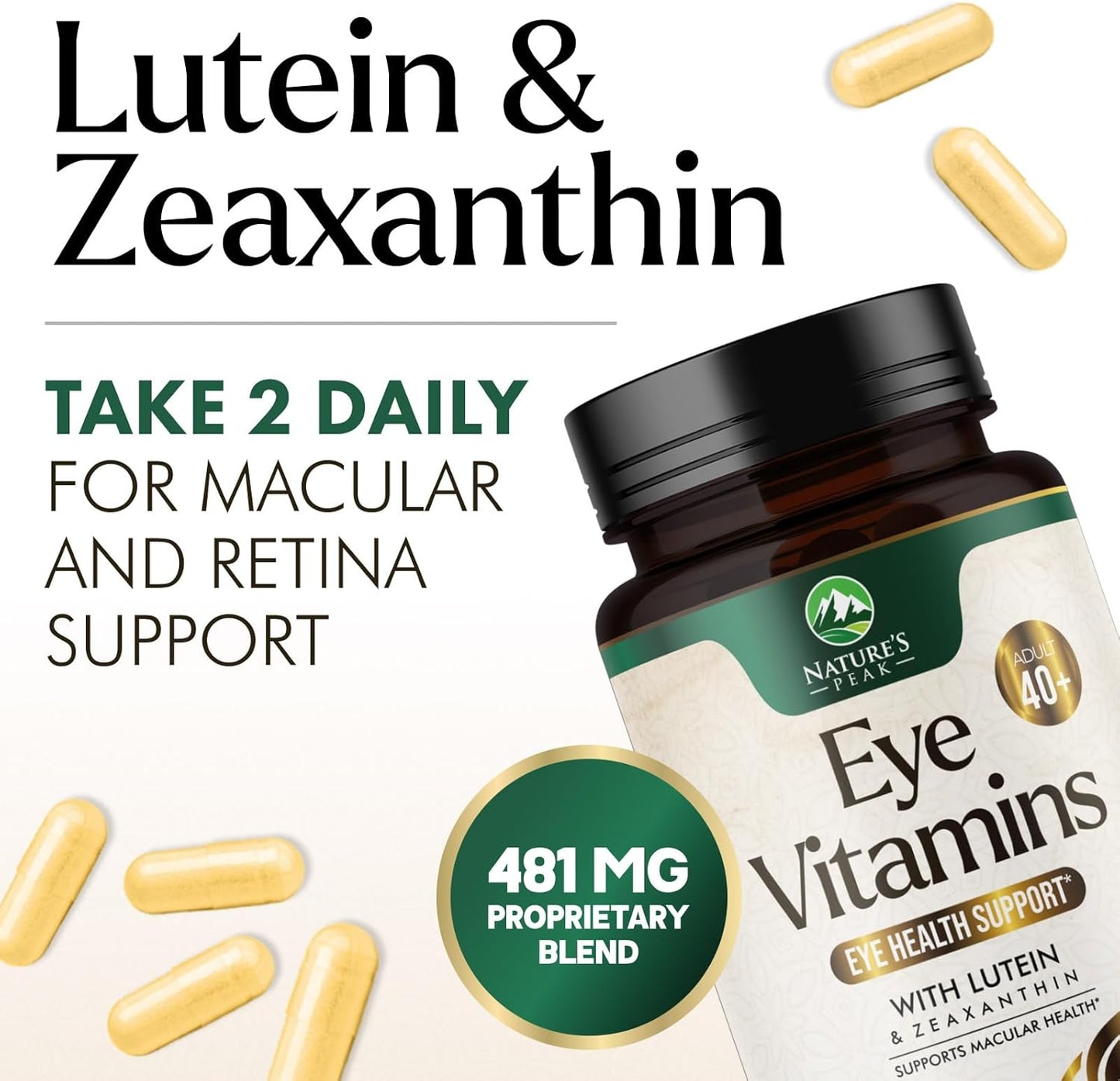 Eye Health Supplement with Zinc, Vitamins C & E, Lutein, Zeaxanthin - 60 Capsules, Non-GMO Vegan Formula for Adults - BoostGo Australia