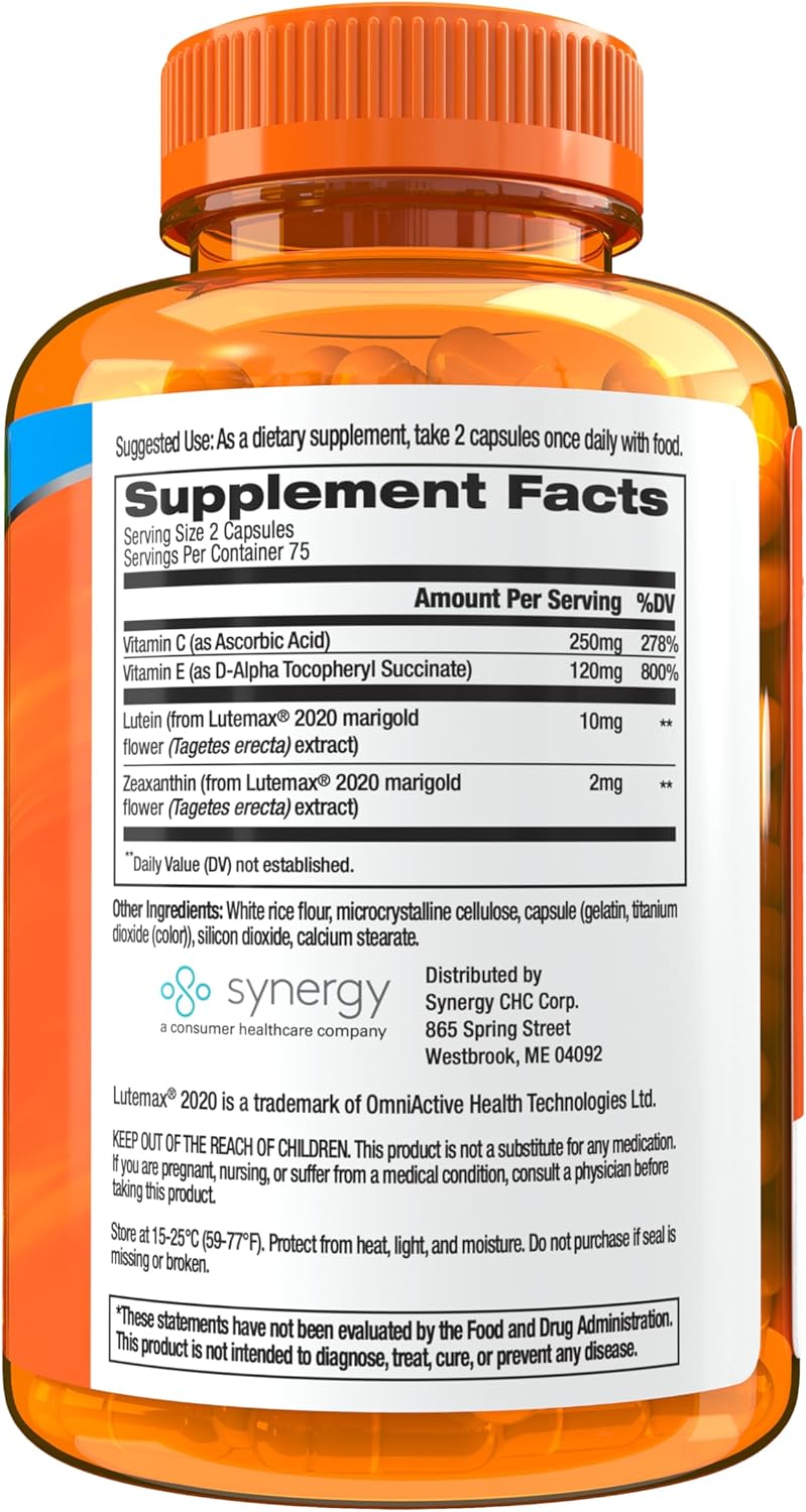 Eye Vitamin Supplement with Blue Light Filtration Support - Focus Factor Blue Light Formula (150 Count) - Lutein, Zeaxanthin, Vitamin C, E, Lutemax 2020® - Promotes Eye Health - BoostGo Australia