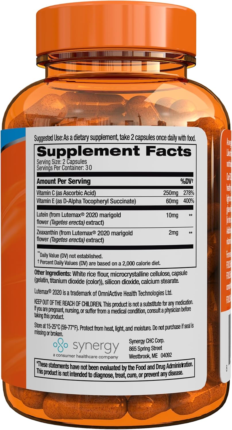 Eye Vitamins with Blue Light Filtration - Focus Factor Blue Light Formula (60 Count) - Lutein, Zeaxanthin, Vitamin C & E - Supports Eye Health with Lutemax 2020® - BoostGo Australia