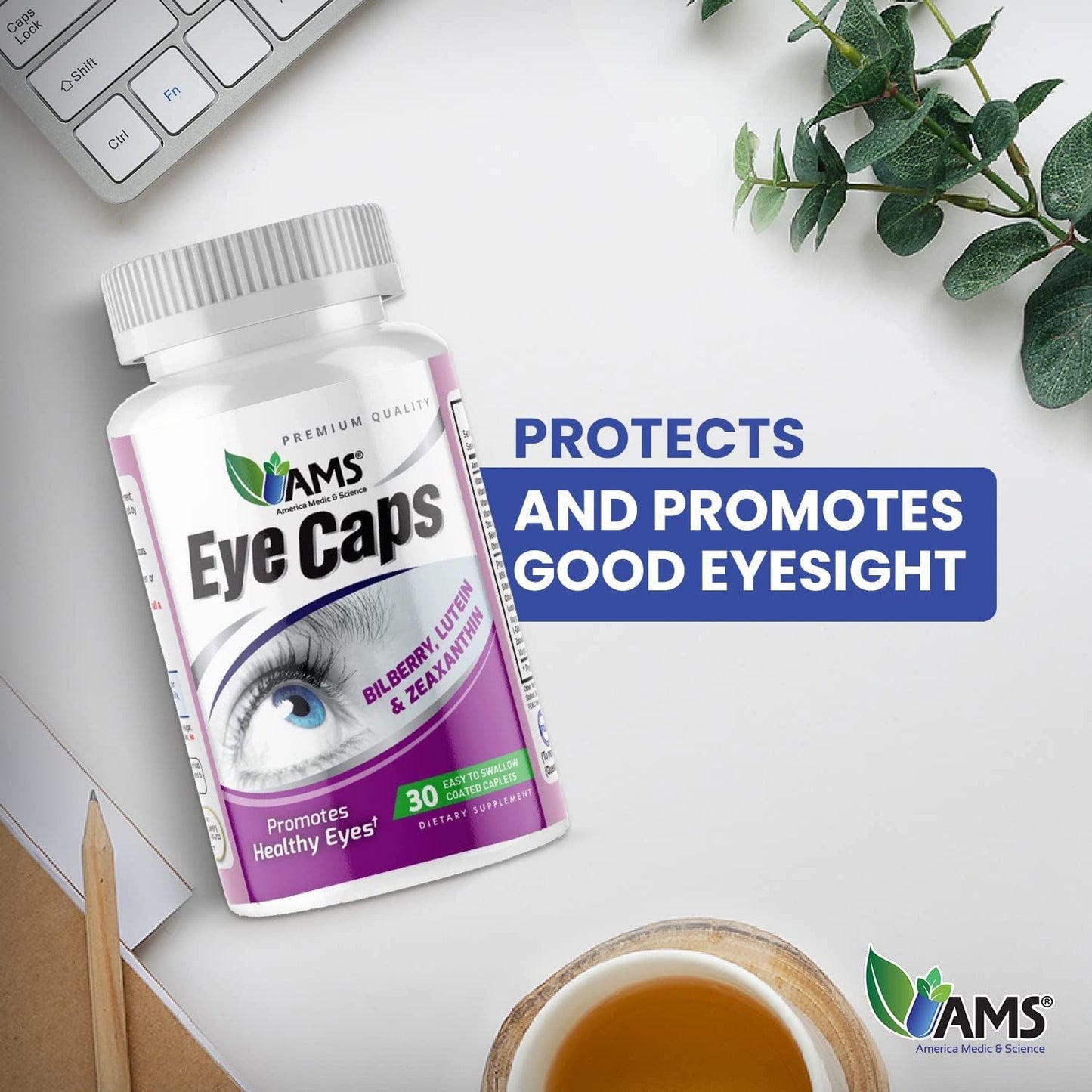 EyeCaps: Vision Health Dietary Supplement with Lutein, Zinc, and Vitamins for Men and Women