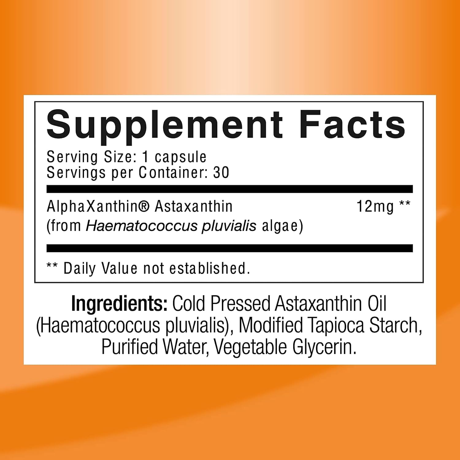 EyeScience Astaxanthin 12mg Capsules - 30 Count, Non-GMO & Gluten-Free