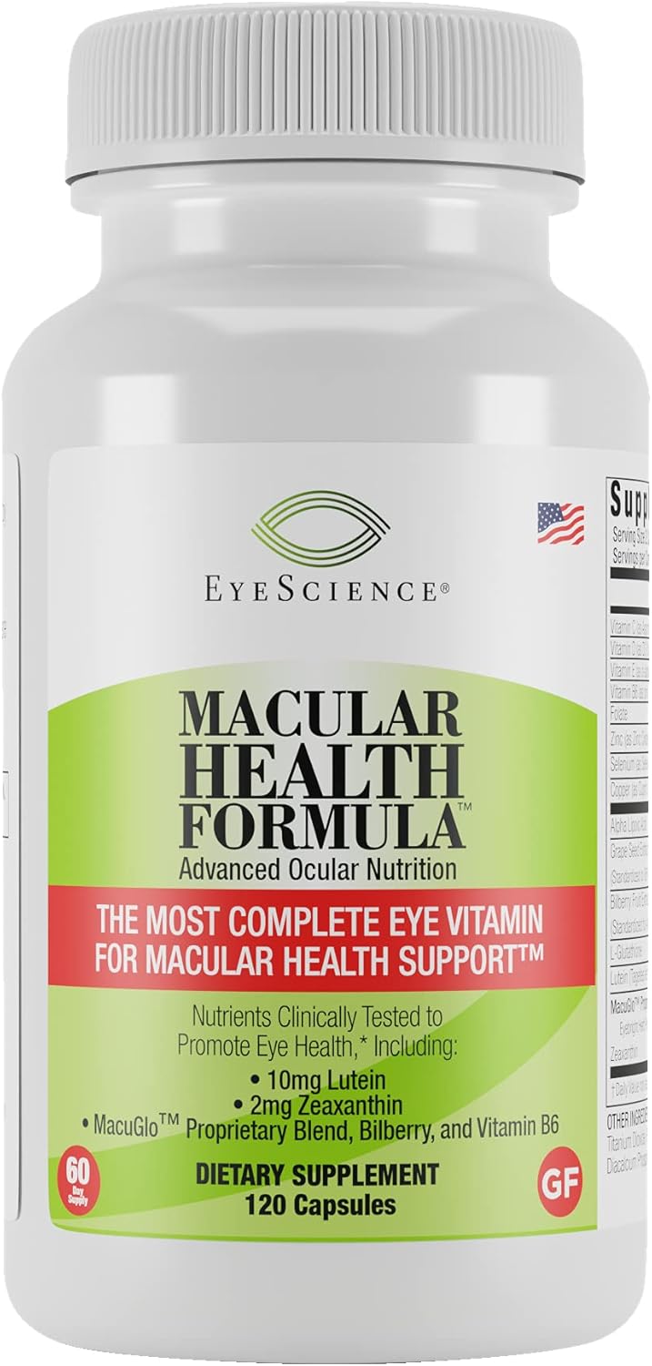 EyeScience Macular Health Advanced Ocular Vitamin Supplement with Lutein, Zeaxanthin, and Vitamins C, D, E, B6 - 60 Day Supply