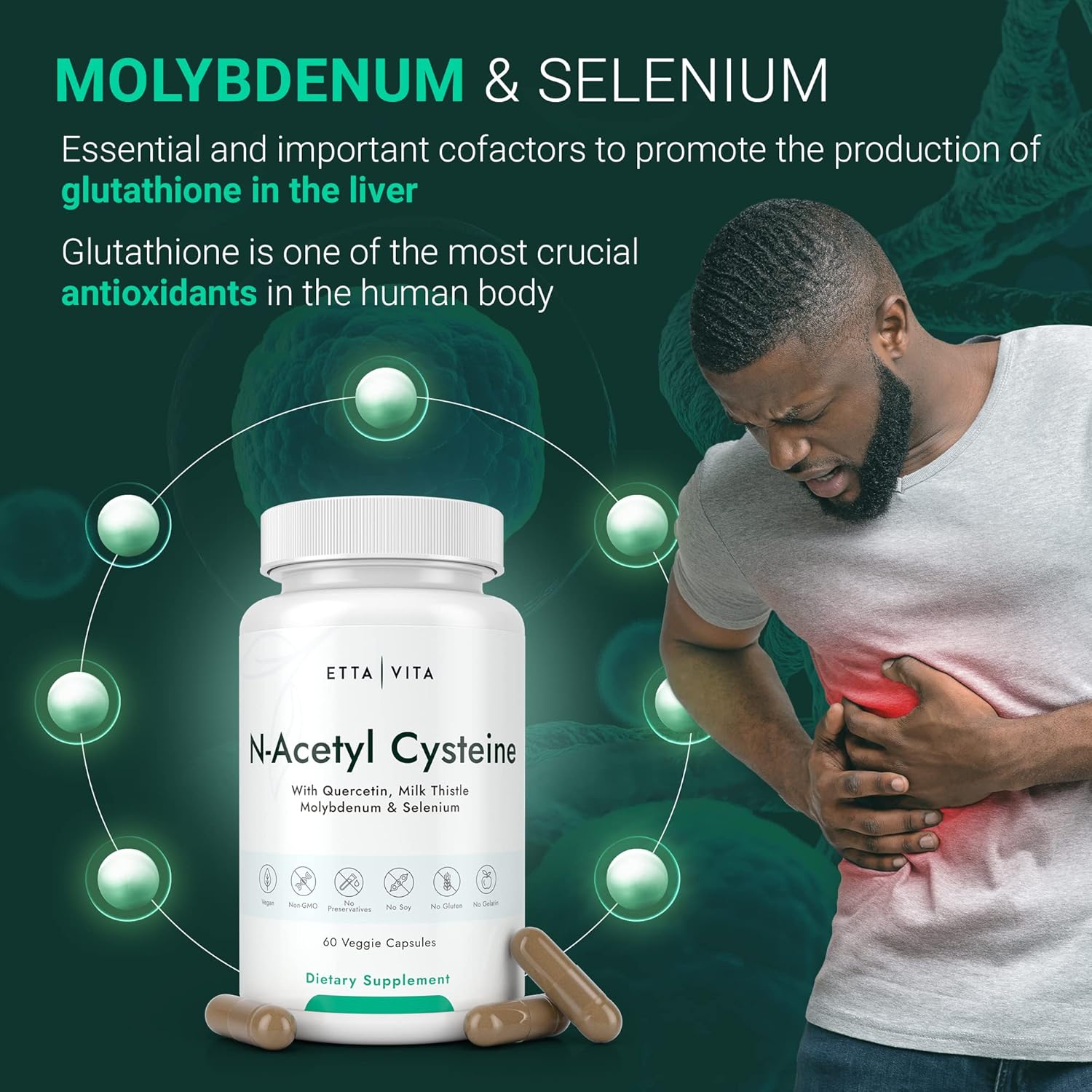 Fadogia Agrestis & Turkesterone Bundle with N-Acetyl Cysteine, Enhanced Absorption Formula with BioPerine & HP-β-CD, Antioxidant Support with Quercetin & Selenium