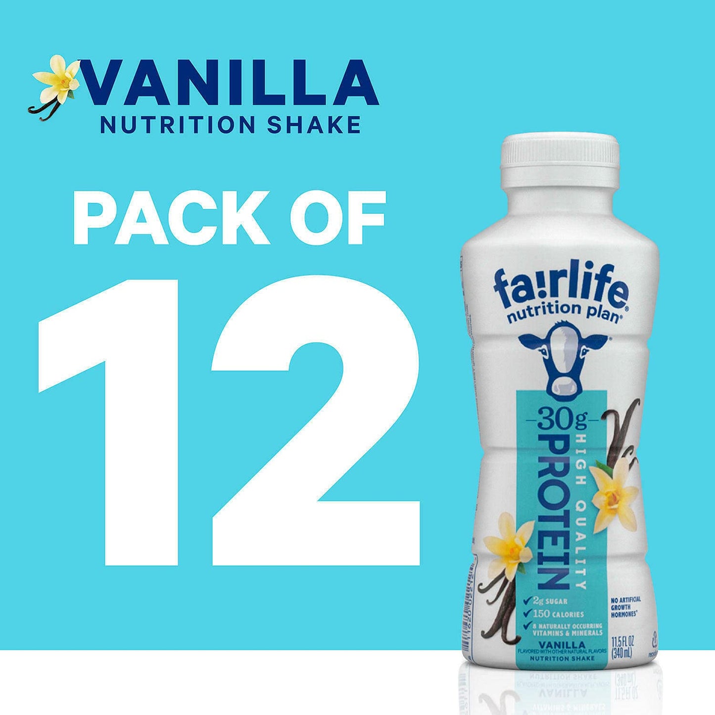 Fairlife Fair Life Nutrition Plan Vanilla High Protein Liquid Shake, 11.5 Fl Oz, 12 Pack