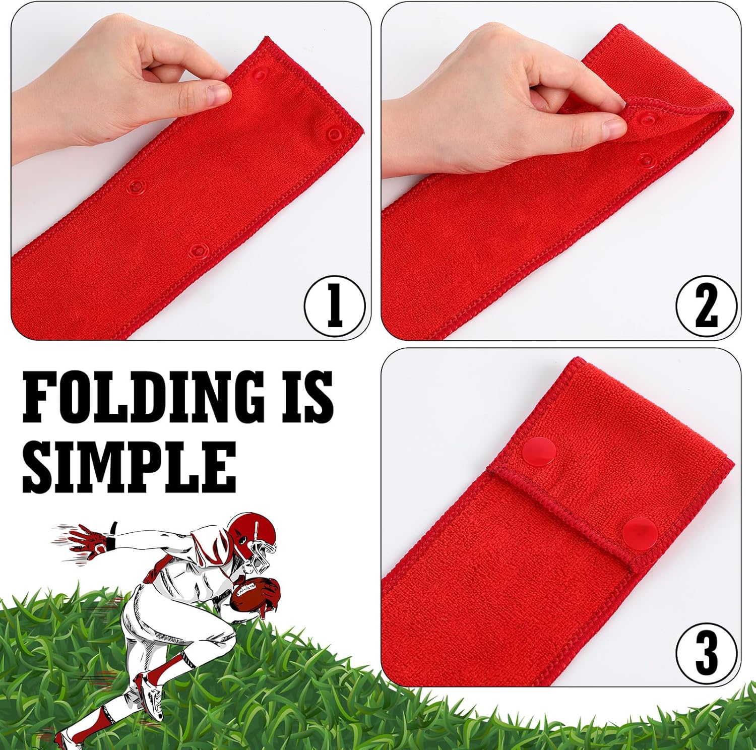 Fanfanwin Thin Football Towel with Buttons - Drip Streamer Sports Accessories