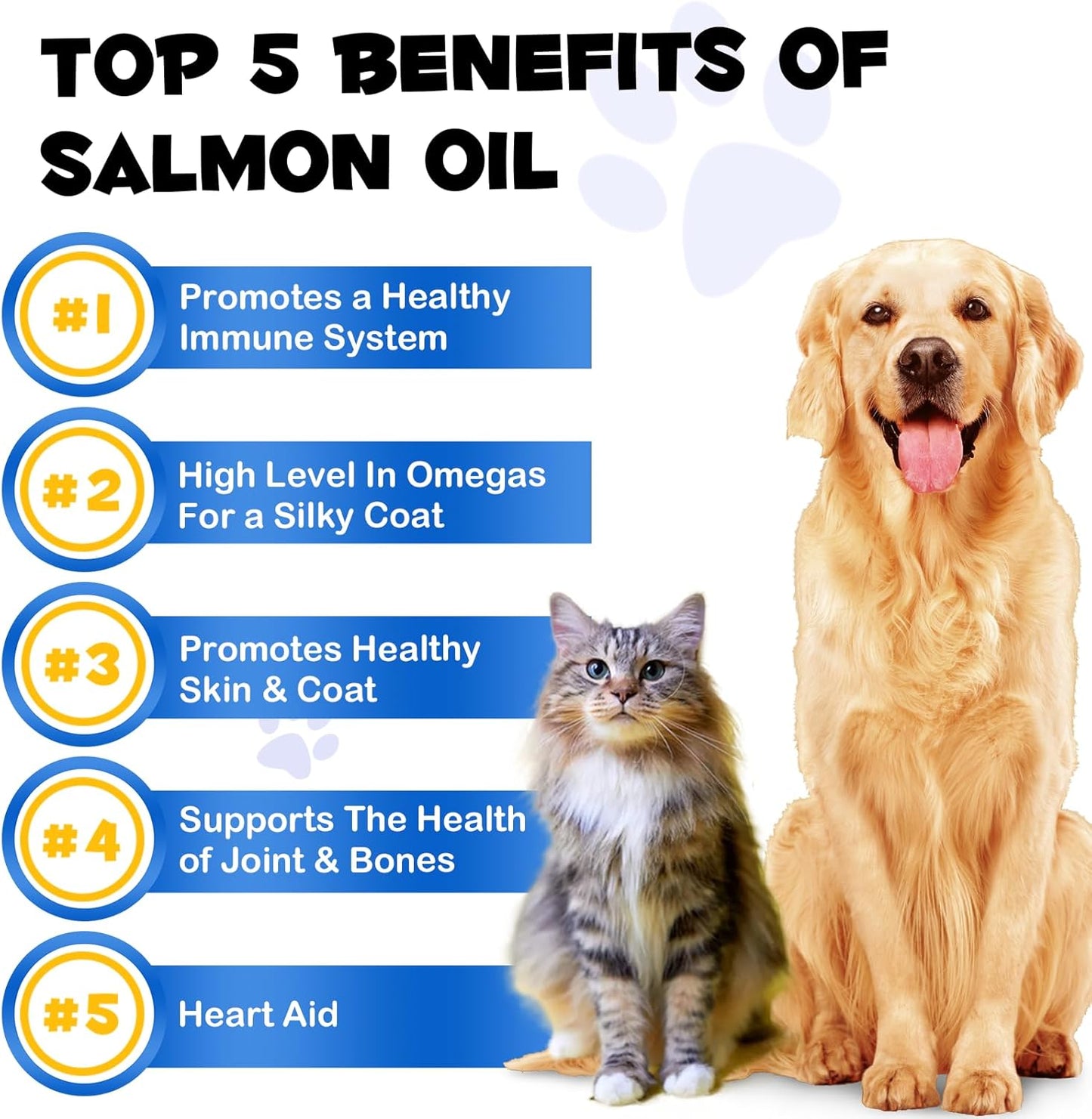 FANGCUN Alaskan Salmon Oil Liquid Supplement for Dogs, Omega 3 Fish Oil with EPA+DHA Fatty Acids for Skin & Coat Health, All Breeds & Ages 8.8fl.oz.