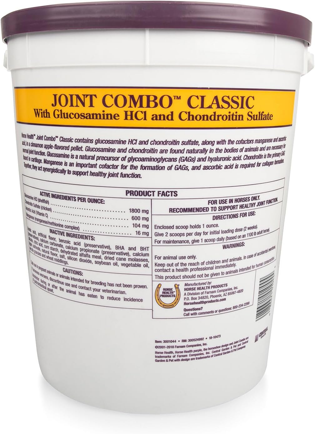 Farnam Horse Health Joint Combo Classic Supplement, 8 lbs for Joint Support