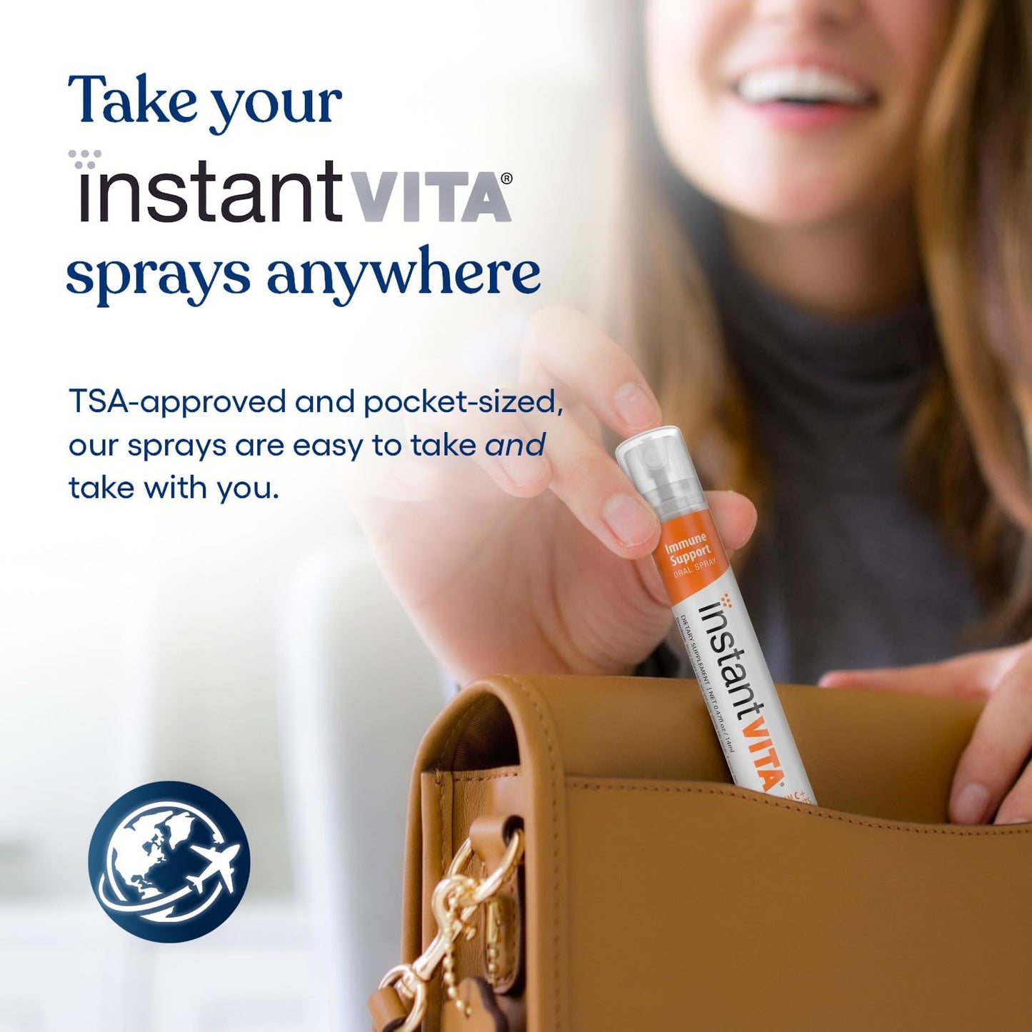 Fast-Absorbing Instantvita Vitamin B12 Oral Spray for Energy Boost - Mint Flavor, 1-Month Supply