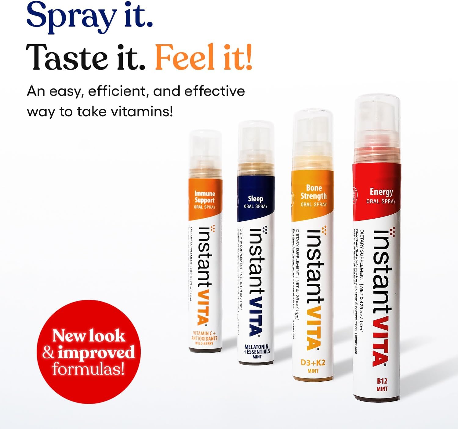 Fast-Absorbing Instantvita Vitamin B12 Oral Spray for Energy Boost - Mint Flavor, 1-Month Supply