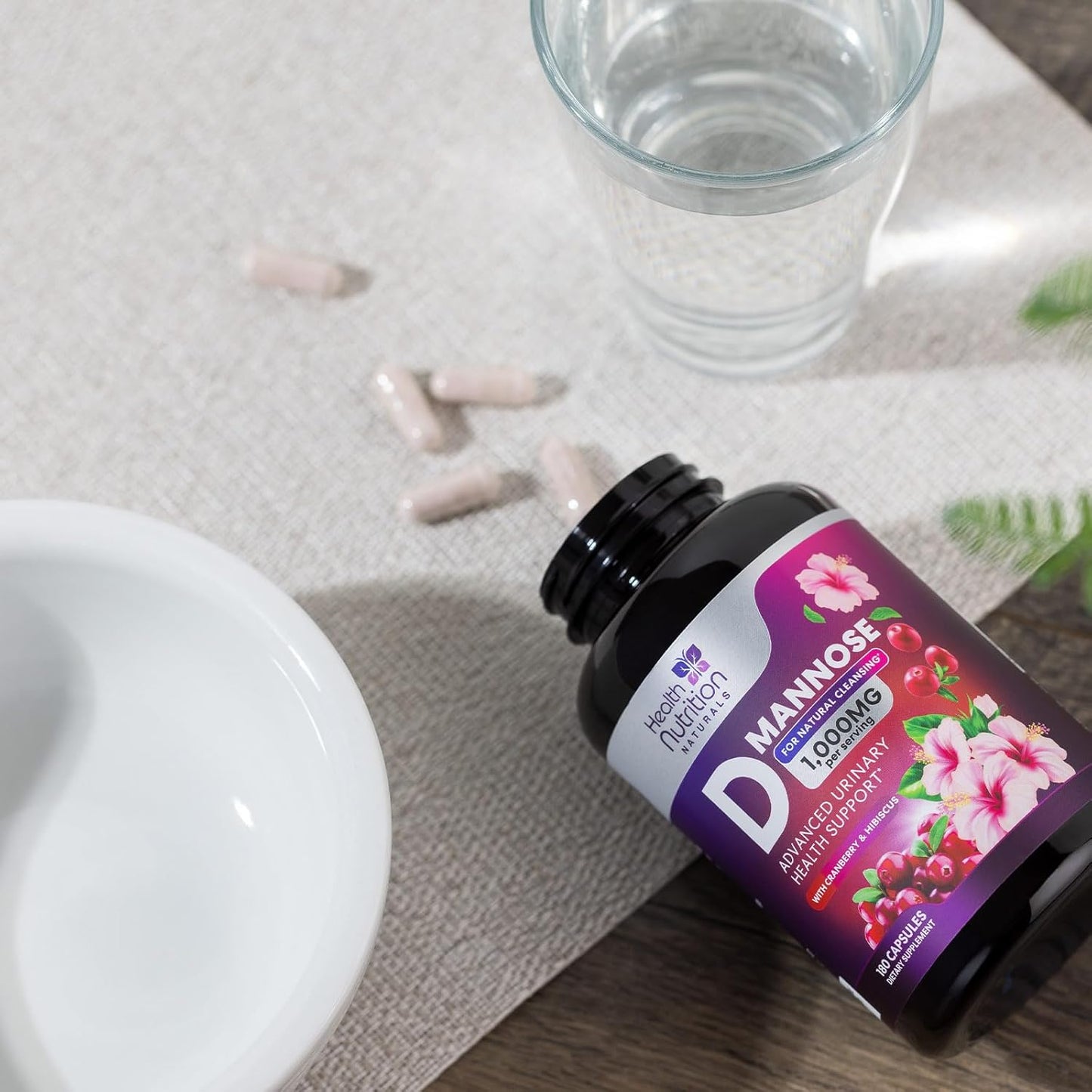 Fast-Acting D-Mannose & Cranberry Extract 1350mg for Urinary Tract Health - 180 Capsules, Non-GMO & Vegan