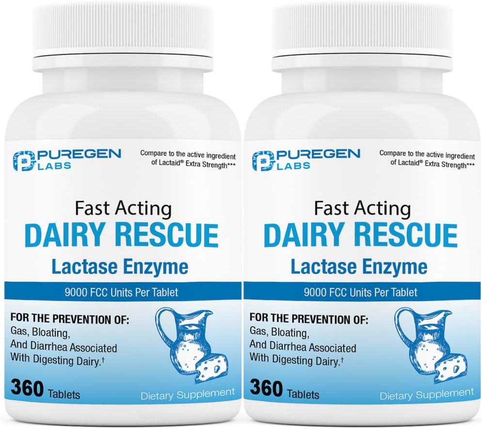 Fast Acting Lactase Enzyme Tablets for Lactose Intolerance - 9000 FCC, 720 Total Tablets