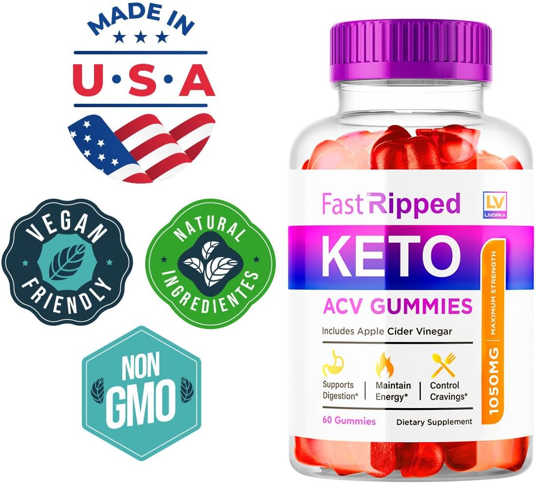 Fast Ripped Keto ACV Gummies 1050 MG for Advanced Slimming Formula - 1 Month Supply