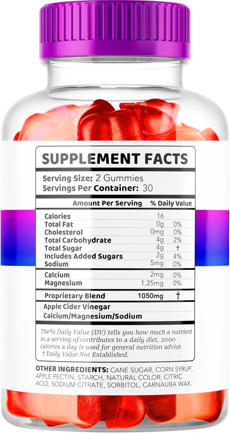 Fast Ripped Keto ACV Gummies 1050 MG for Advanced Slimming Formula - 1 Month Supply