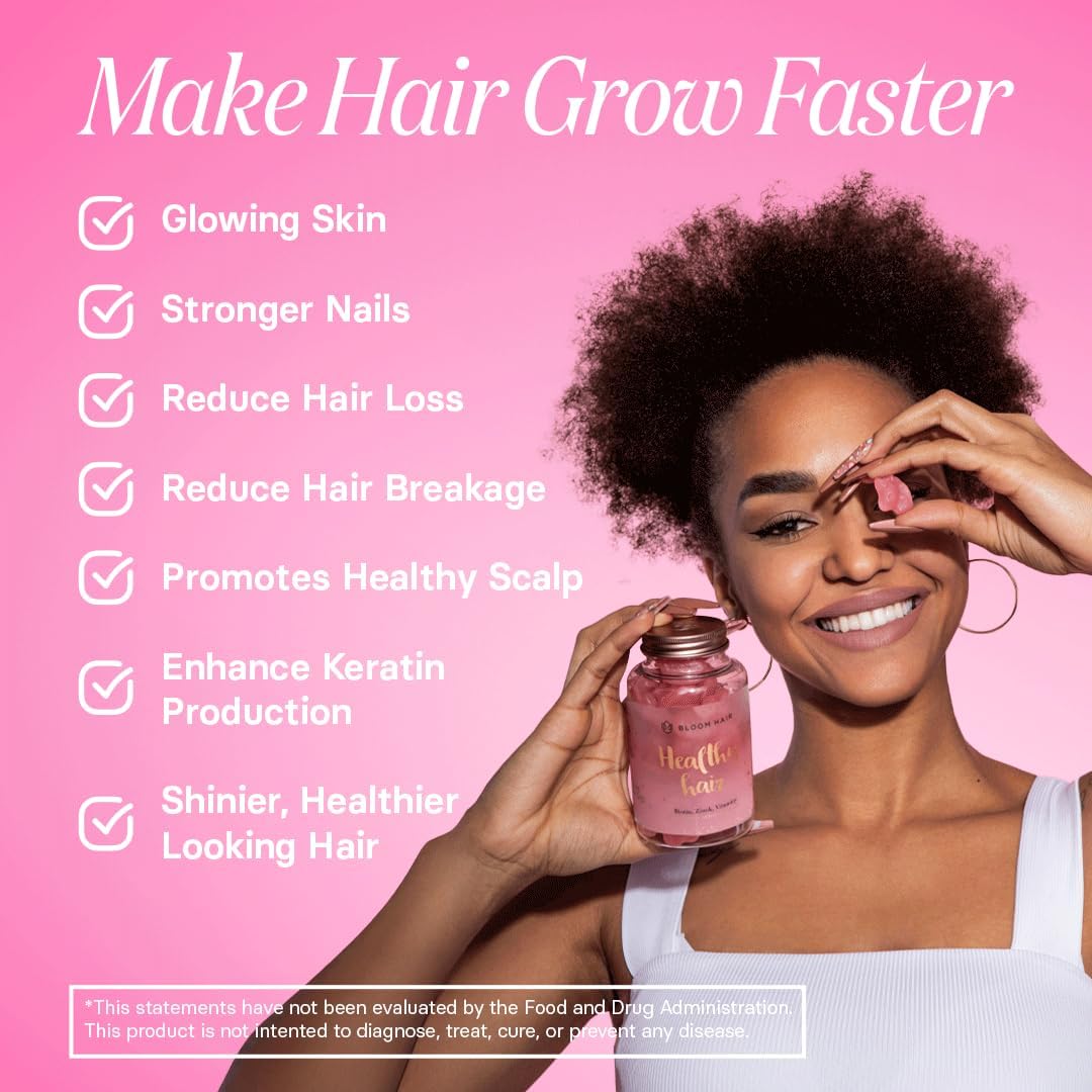 Faster Hair Growth Gummies with Biotin for Women - Vegan Hair Vitamins for Increased Thickness