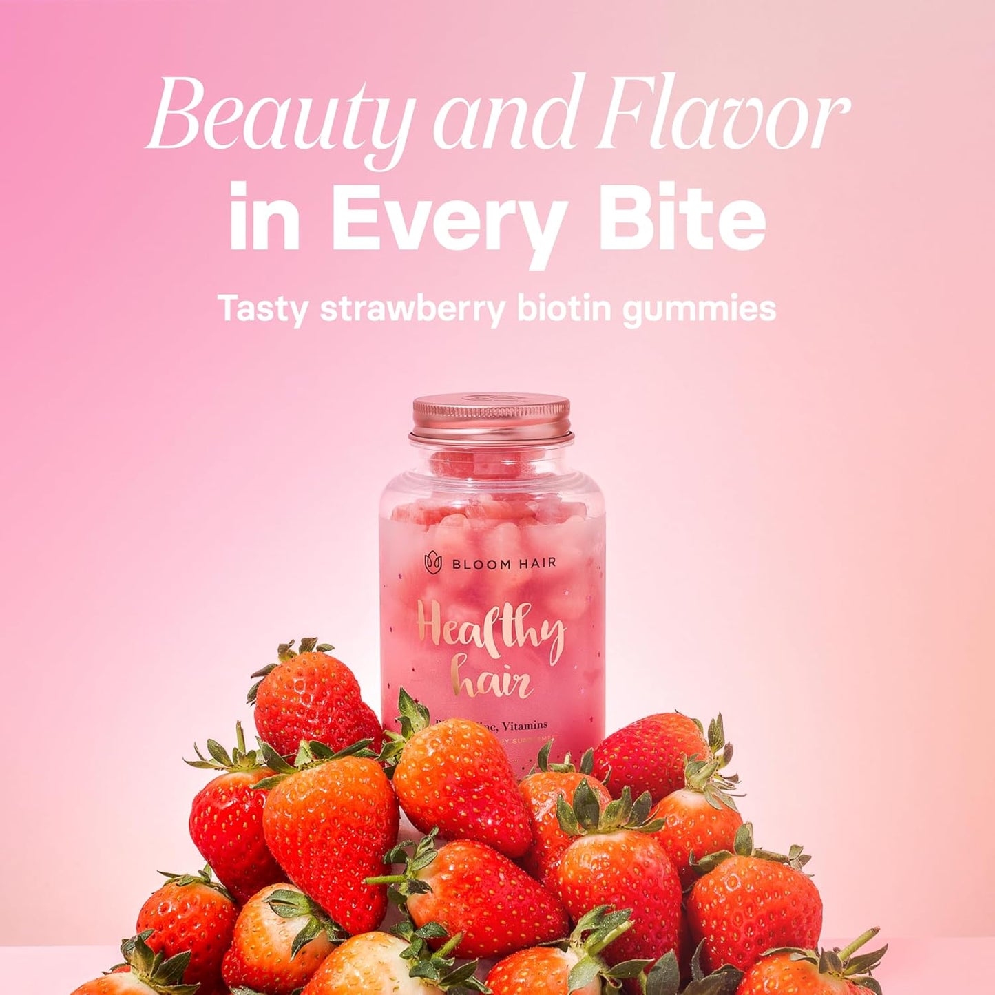 Faster Hair Growth Gummies with Biotin for Women - Vegan Hair Vitamins for Increased Thickness