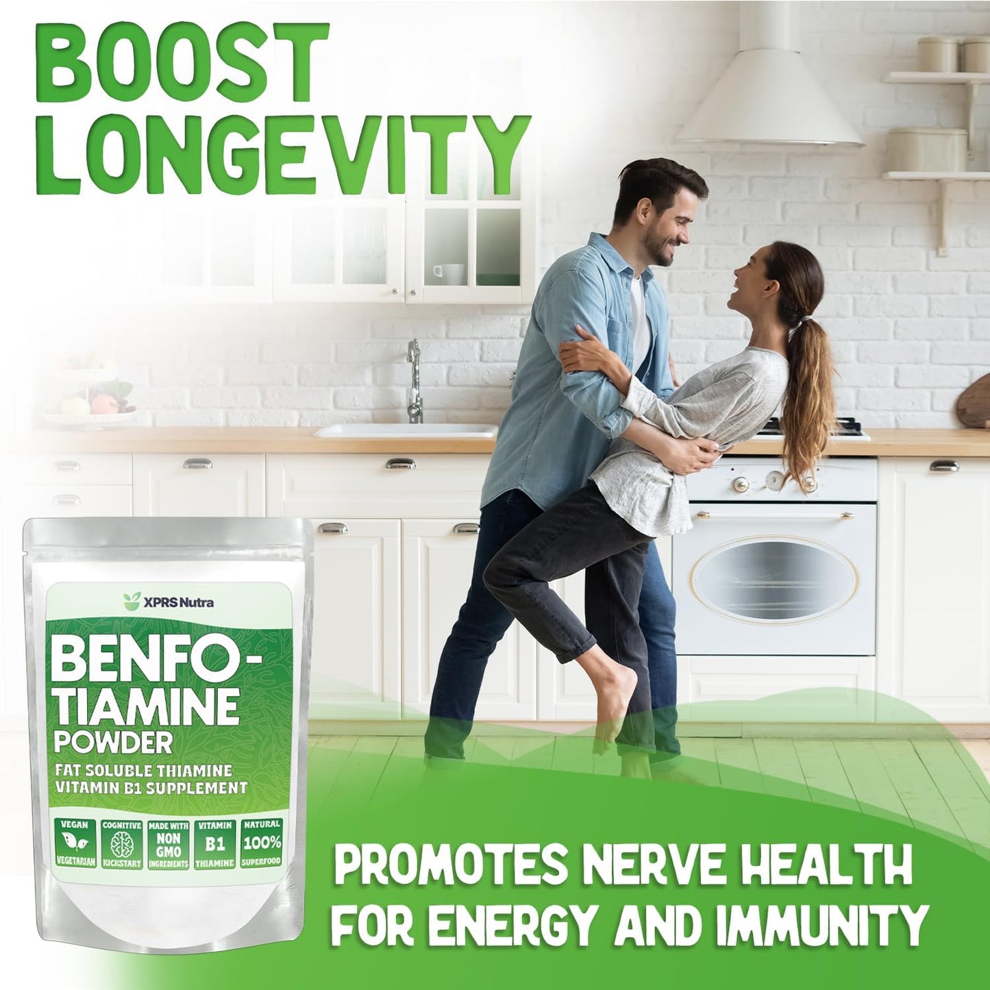 Fat Soluble Benfotiamine Powder - Advanced Vitamin B1 Supplement for Cognitive Boost - Vegan Friendly (.25 oz)