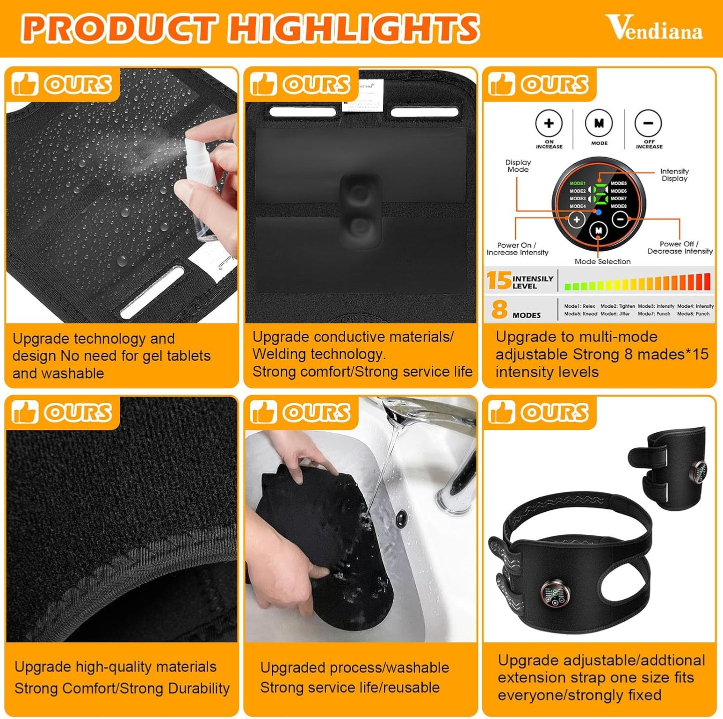 FDA Cleared ABS Stimulator Muscle Toner Flex Fitness Belt for Arm, Foot, and Waist - AB Machine for Abdominal Toning - EMS AB Electro Stimulators Body Exercise Equipment for Home and Office Workout