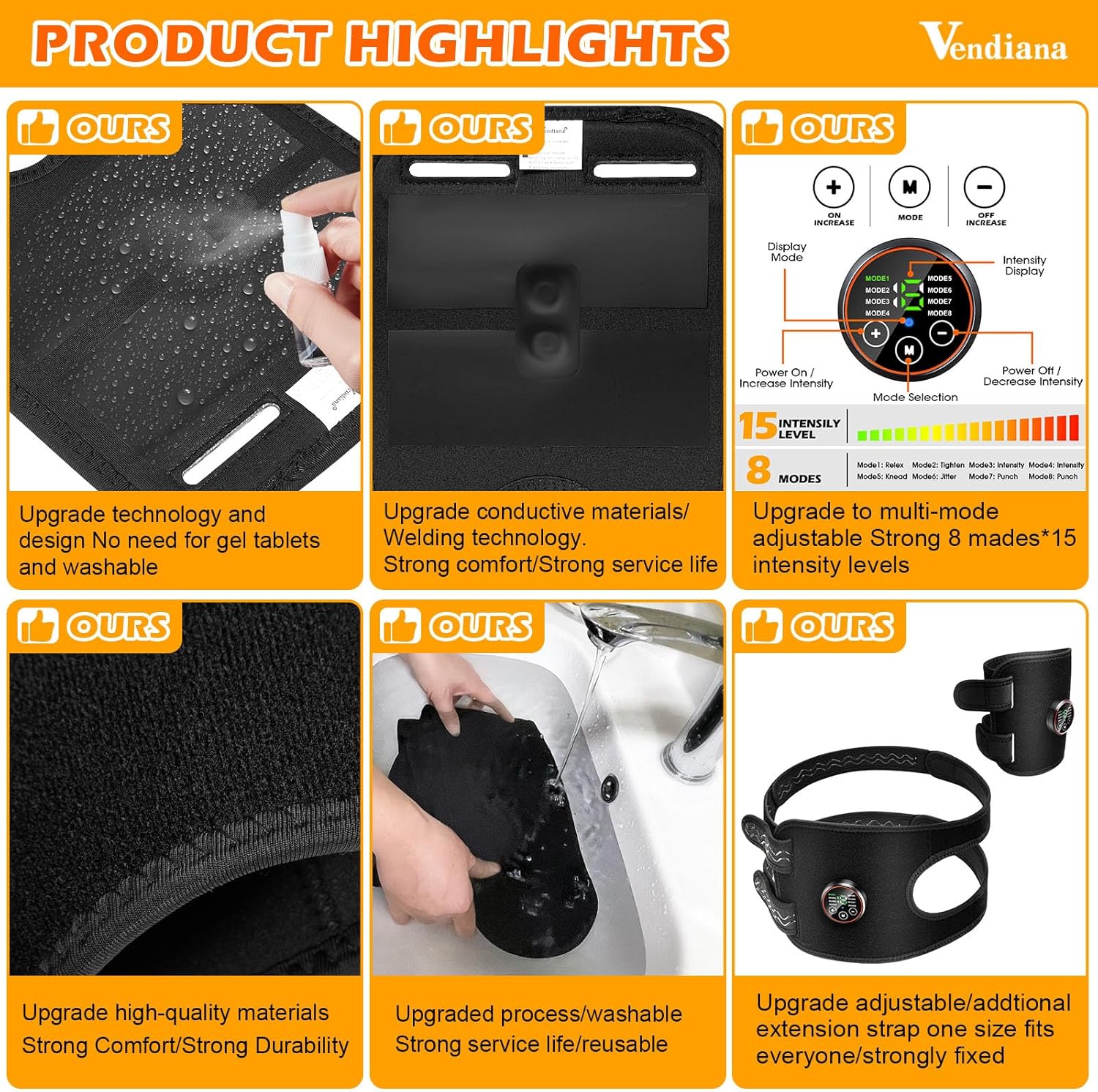 FDA Cleared ABS Stimulator Muscle Toner Flex Fitness Belt for Arm, Foot, and Waist - AB Machine for Abdominal Toning - EMS AB Electro Stimulators Body Exercise Equipment for Home and Office Workout