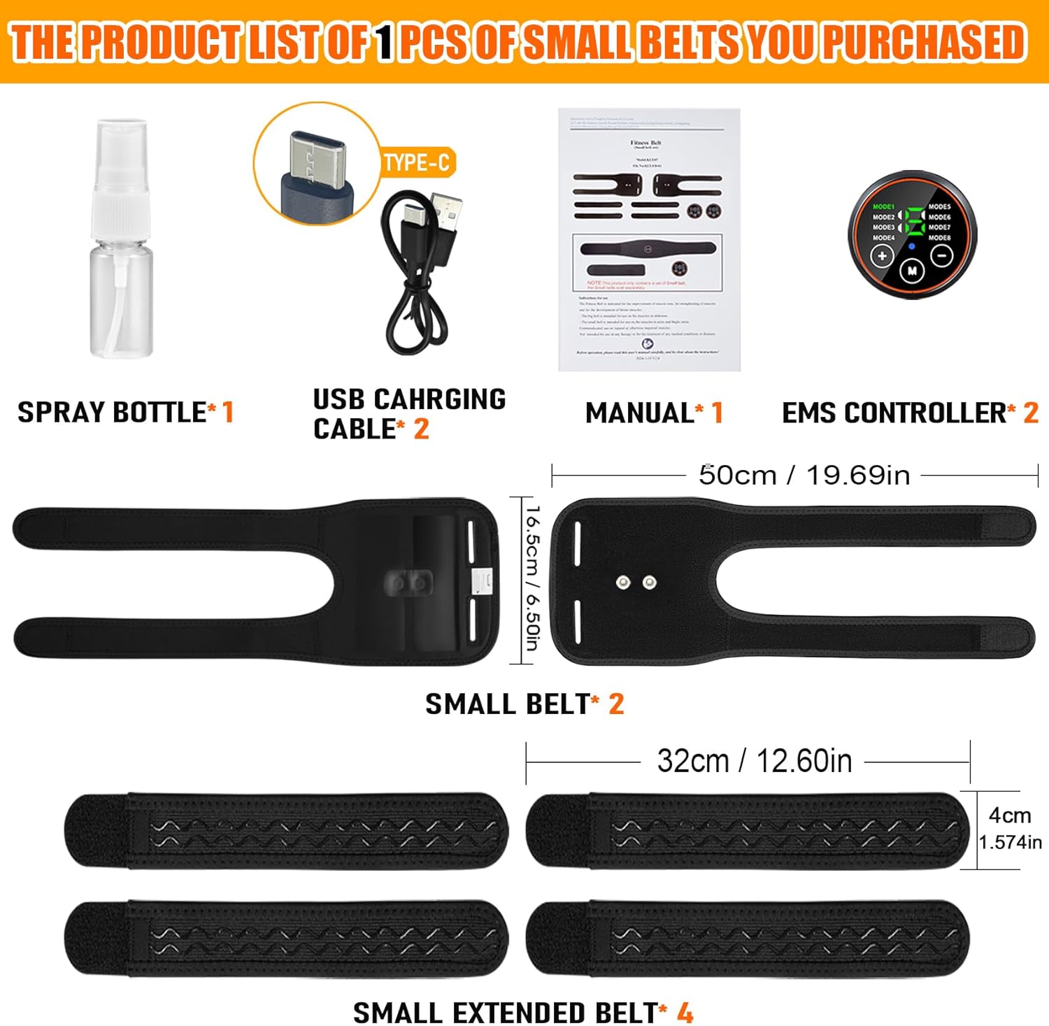 FDA Cleared ABS Stimulator Muscle Toner Flex Fitness Belt for Arm, Foot, and Waist - AB Machine for Abdominal Toning - EMS AB Electro Stimulators Body Exercise Equipment for Home and Office Workout