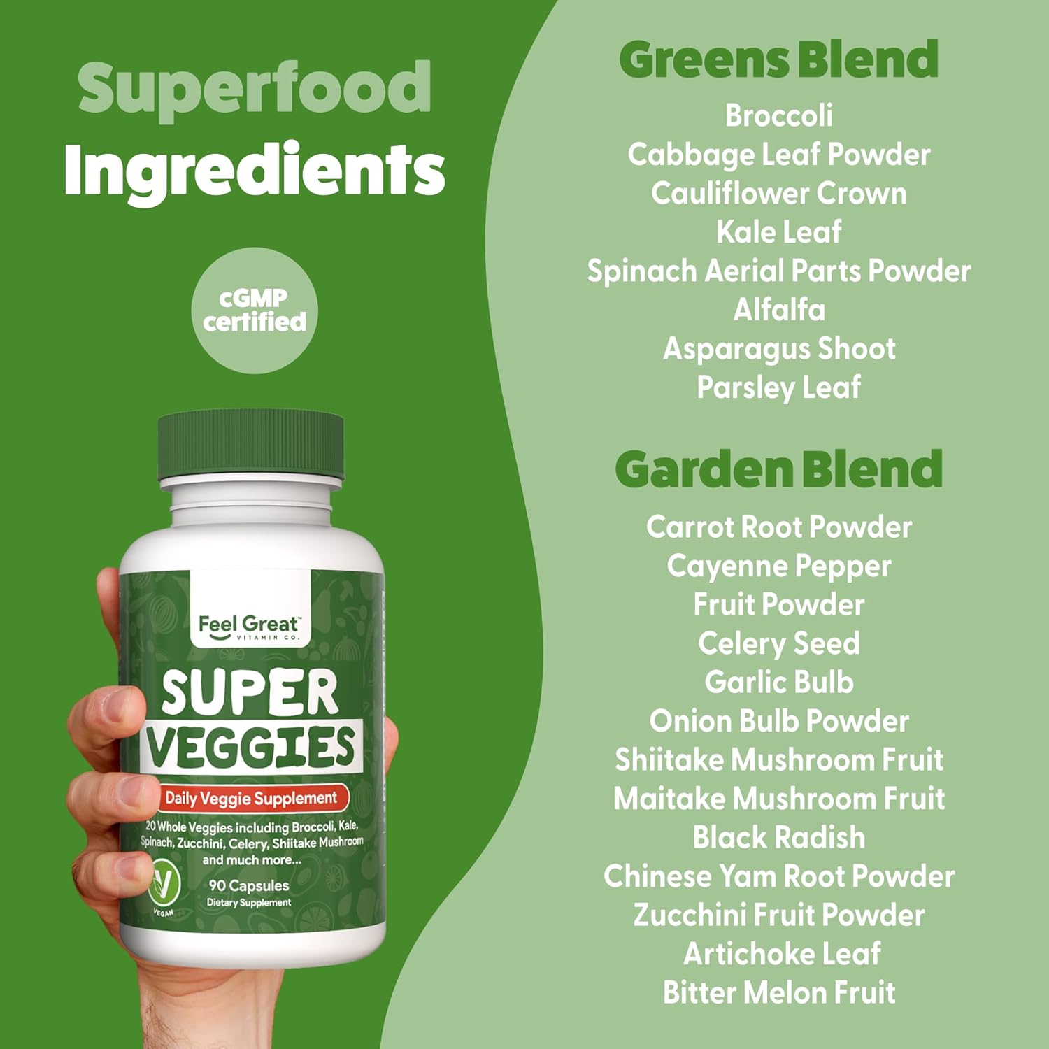 Feel Great Fruit and Vegetable Supplements - 20+ Super Reds & Greens for Natural Energy Support - Vegan Vitamins - 2 Pack of 90 Count Each - BoostGo Australia