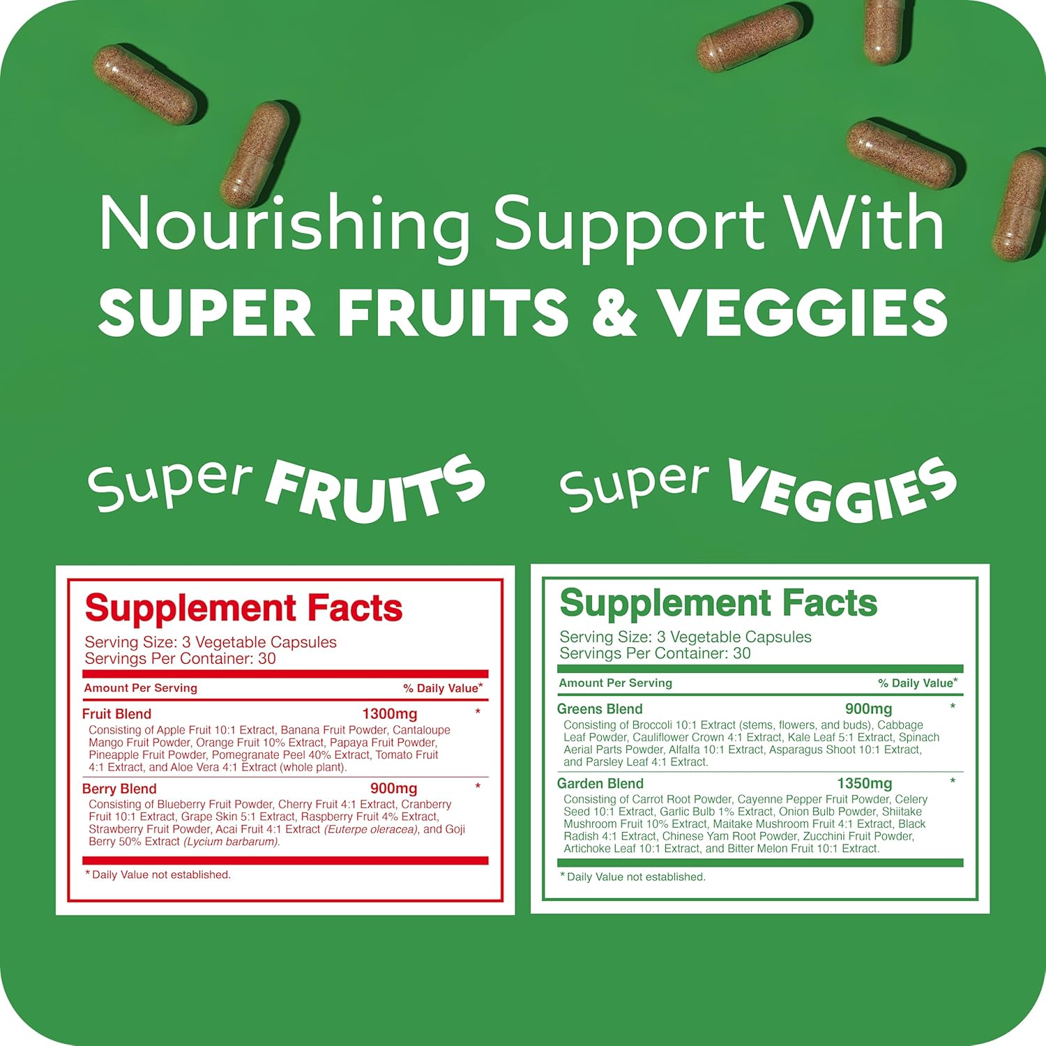 Feel Great Fruit and Vegetable Supplements - 20+ Super Reds & Greens for Natural Energy Support - Vegan Vitamins - 2 Pack of 90 Count Each - BoostGo Australia